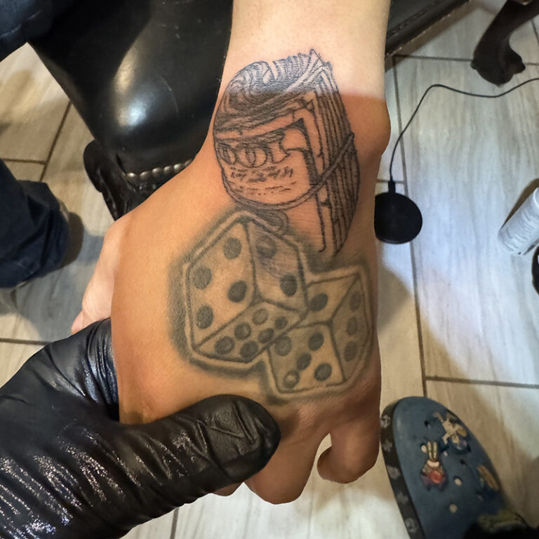 Realistic Dice and Money Tattoo - Tattoo Artist In Garland, Texas